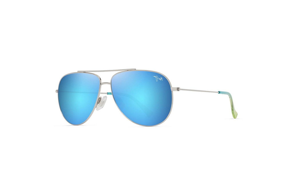 Maui Jim   Hauoli B665-17B Blue HawaiiShiny Silver w/Blue & Green