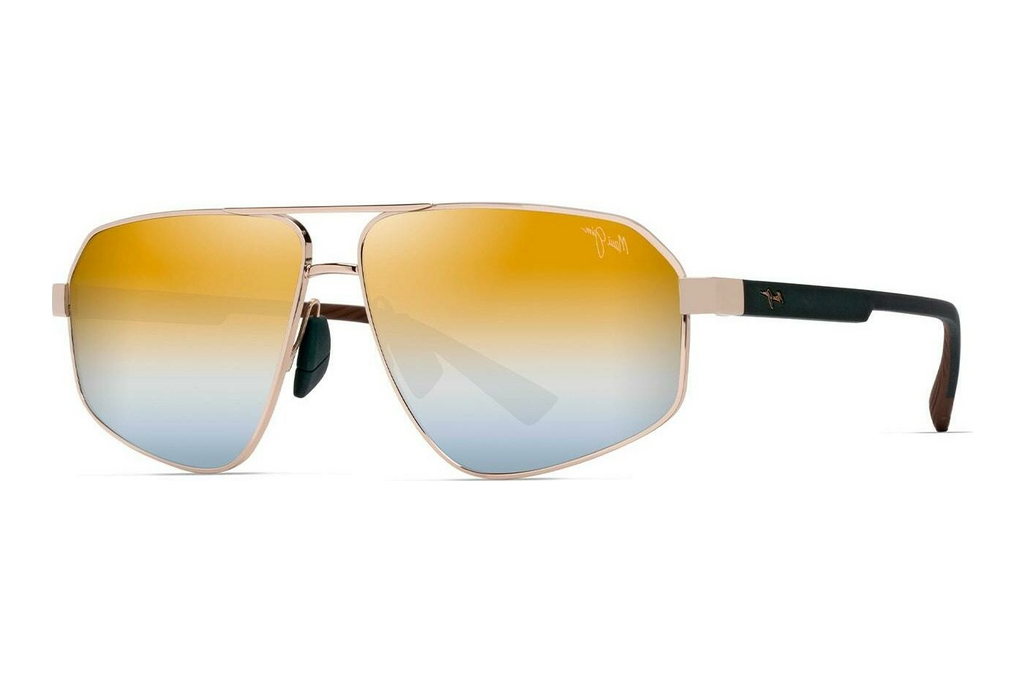 Maui Jim   Keawawa DGS620-16 Dual Mirror Gold to SilverShiny Gold w/Green