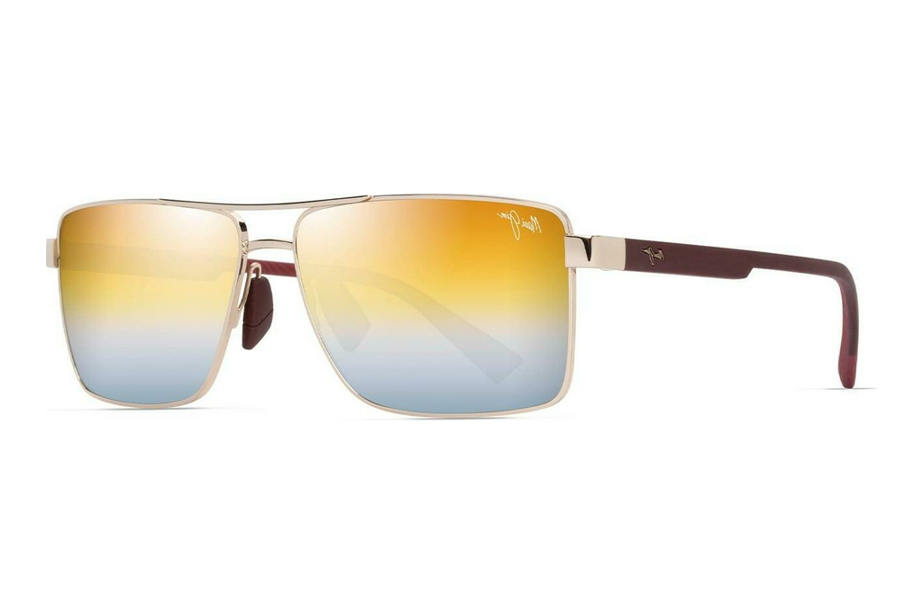 Maui Jim   Piha DGS621-16 Dual Mirror Gold to SilverShiny Gold w/Burgundy