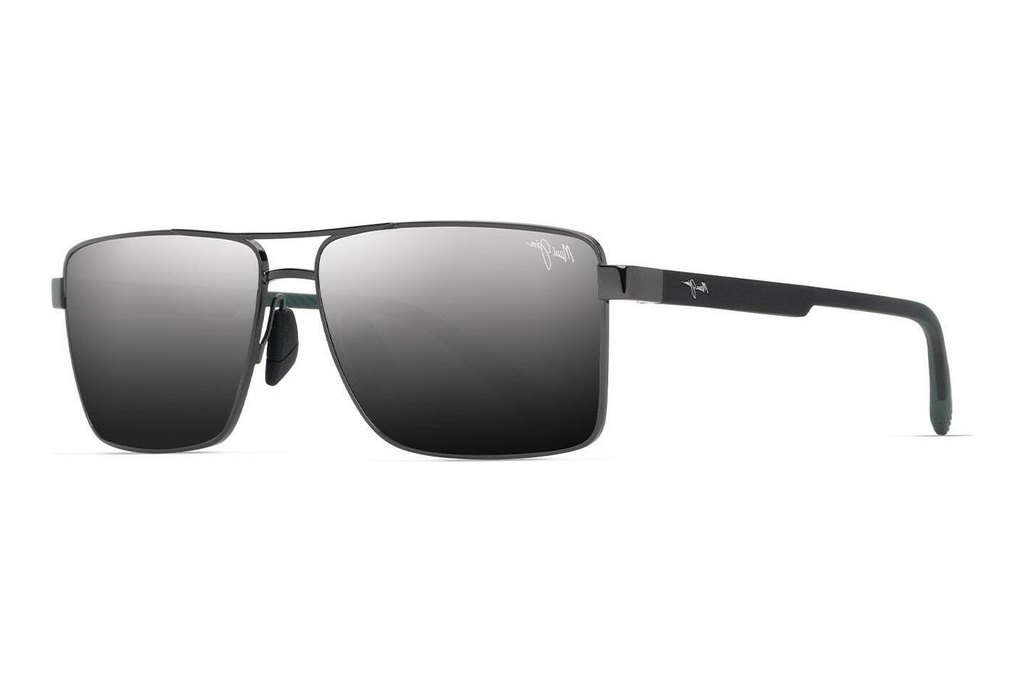 Maui Jim   Piha DSB621-02 Dual Mirror Silver to BlackShiny Gunmetal w/Black