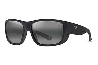 Maui Jim Amberjack 896-02 Neutral GreyMatte Black w/Black Rubber