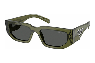 Prada PR 09ZS 25A40L Dark GreyTransparent Military Green