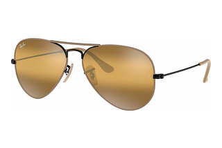 Ray-Ban RB3025 9153AG YELLOW BI-MIRROR GREYMATTE BEIGE ON BLACK